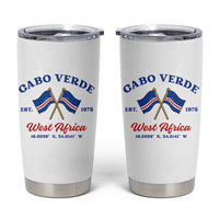 Cabo Verde West Africa Crossed Flags Tumbler Cup Cape Verde Est 1975 Retro National Pride