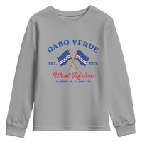 Cabo Verde West Africa Crossed Flags Youth Sweatshirt Cape Verde Est 1975 Retro National Pride