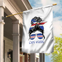 Cape Verde Messy Bun Girl Flag Sunglasses Graphic Garden Flag Cabo Verde Women National Pride Gift