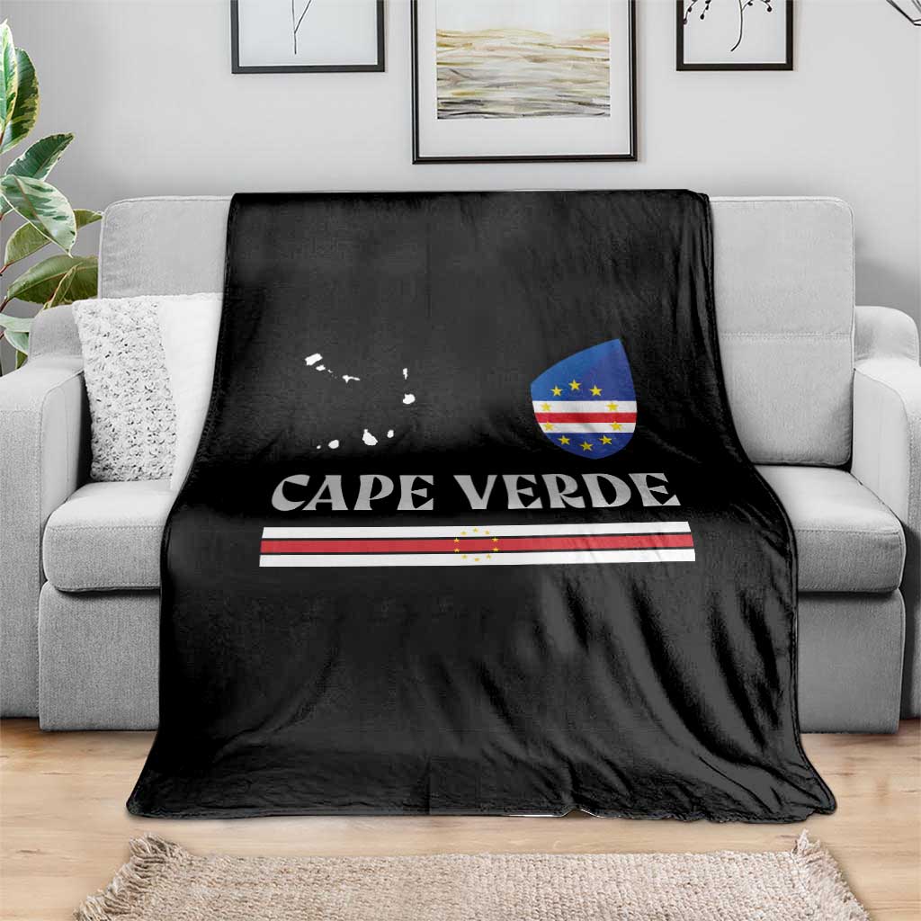 Cape Verde Country Map Shield Emblem Throw Blanket Cabo Verde Roots National Pride Gift