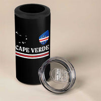 Cape Verde Country Map Shield Emblem 4 in 1 Can Cooler Tumbler Cabo Verde Roots National Pride Gift