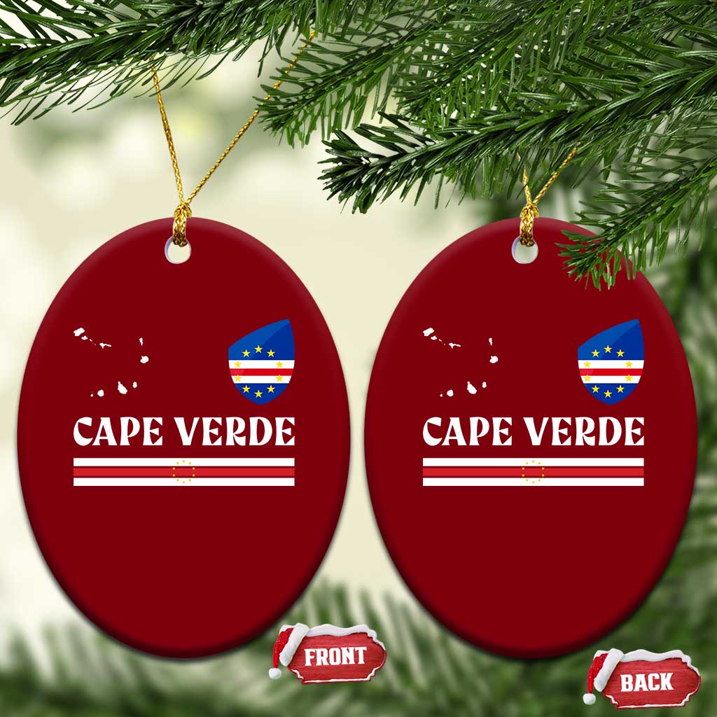 Cape Verde Country Map Shield Emblem Ceramic Ornament Cabo Verde Roots National Pride Gift