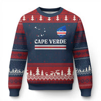 Cape Verde Country Map Shield Emblem Ugly Christmas Sweater Cabo Verde Roots National Pride Gift