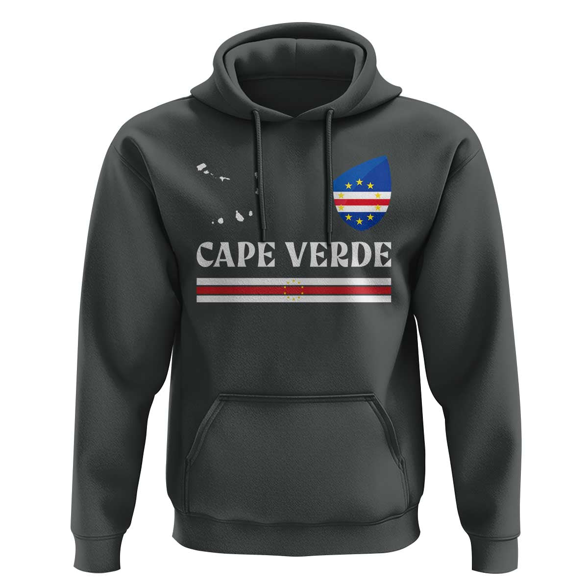 Cape Verde Country Map Shield Emblem Hoodie Cabo Verde Roots National Pride Gift