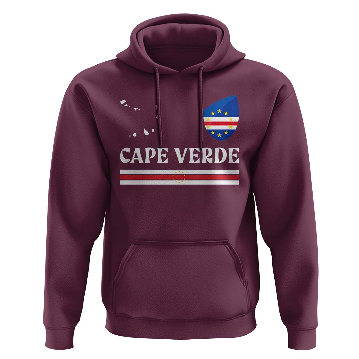 Cape Verde Country Map Shield Emblem Hoodie Cabo Verde Roots National Pride Gift