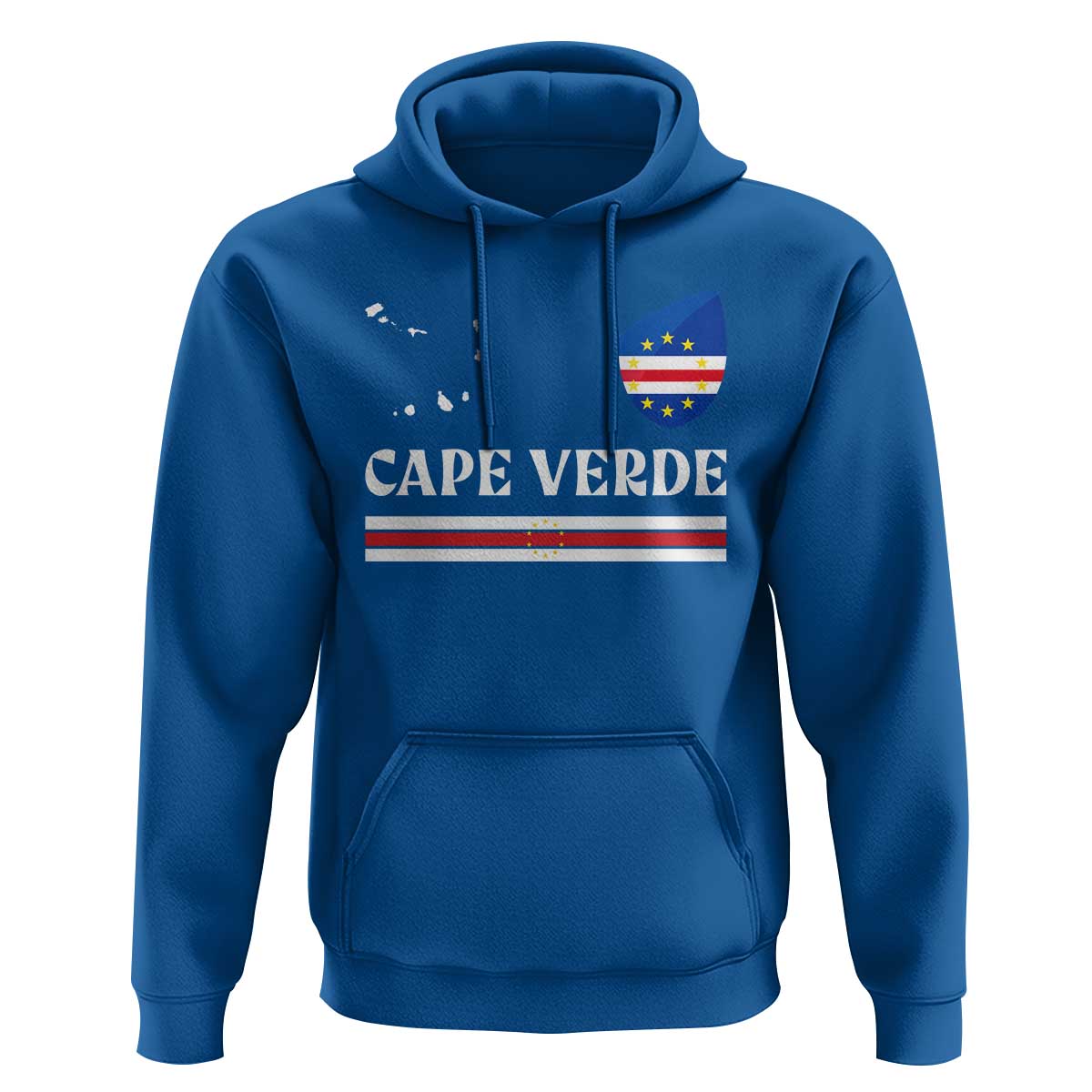Cape Verde Country Map Shield Emblem Hoodie Cabo Verde Roots National Pride Gift