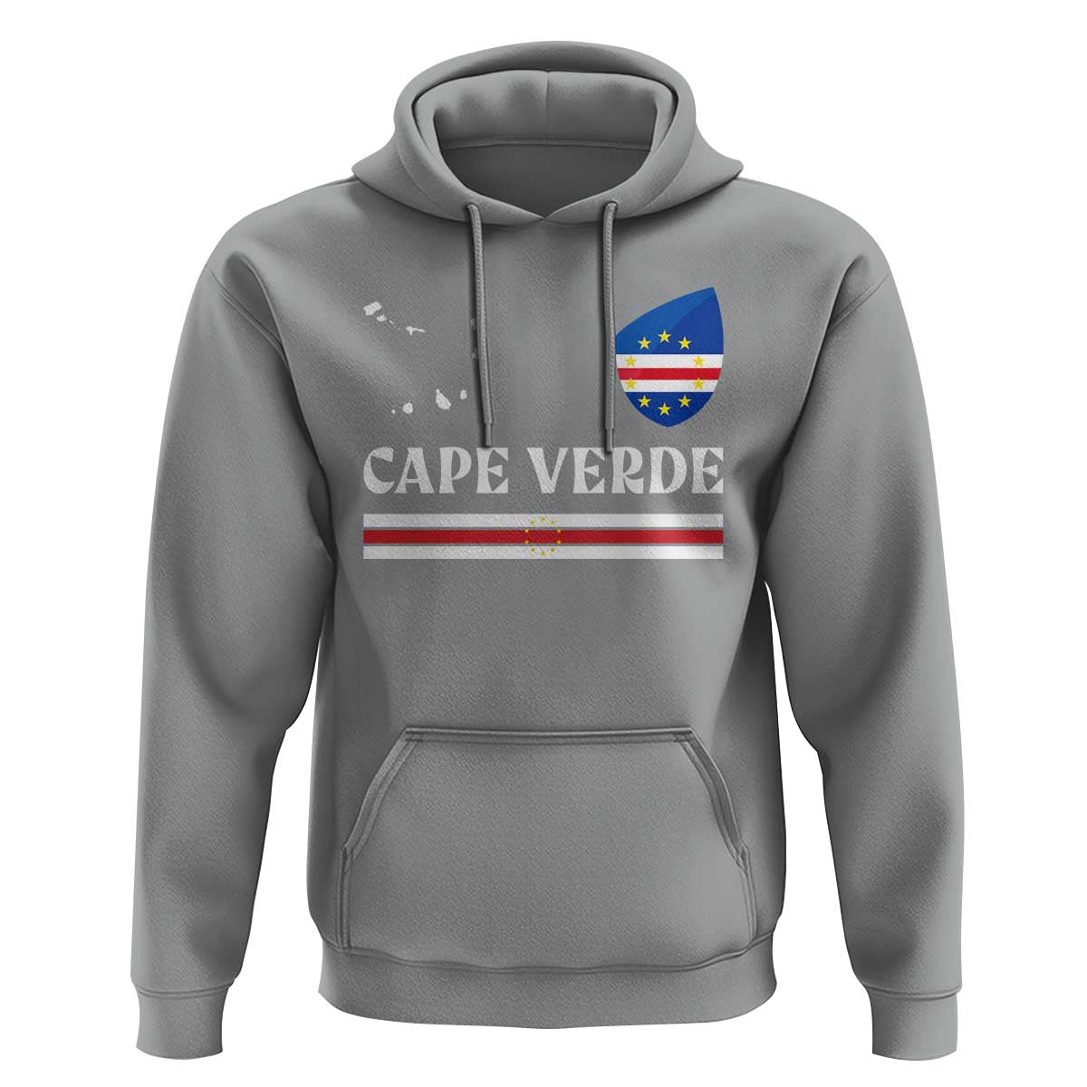 Cape Verde Country Map Shield Emblem Hoodie Cabo Verde Roots National Pride Gift