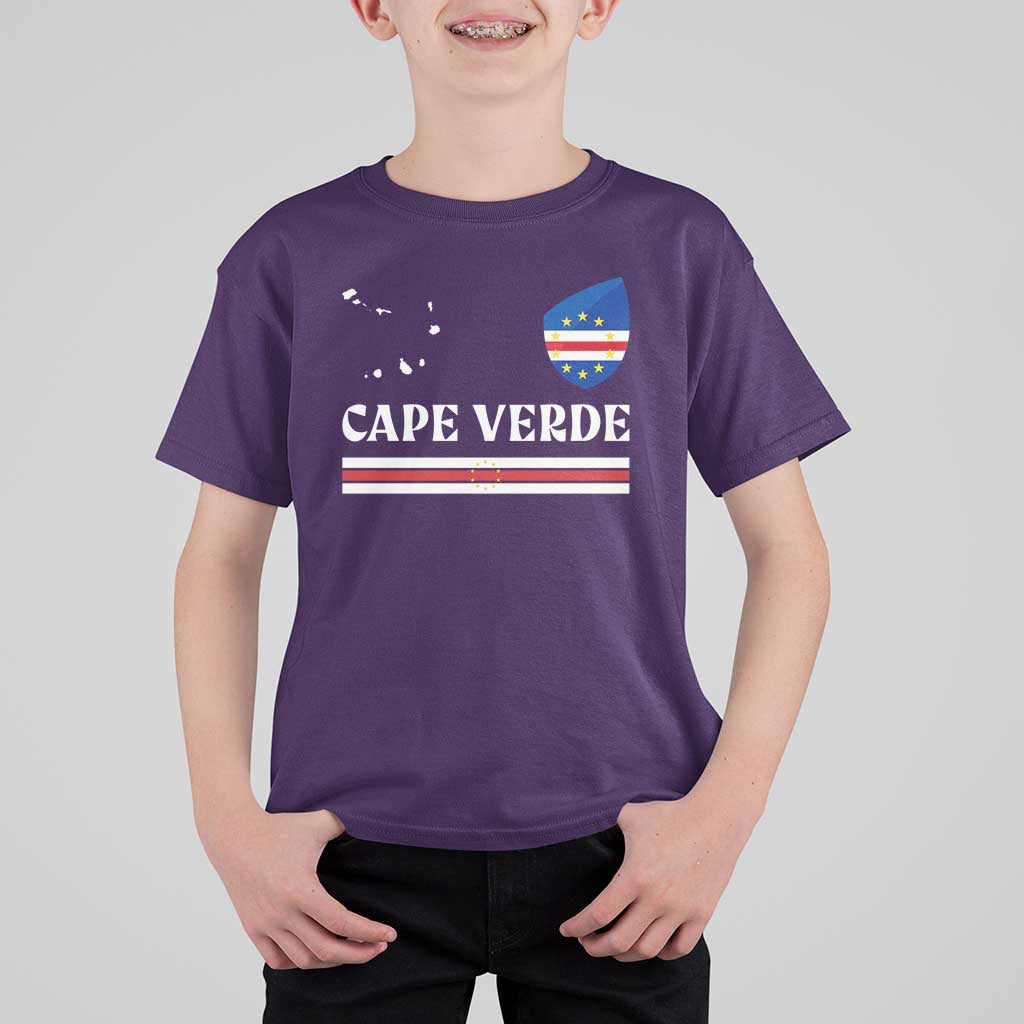 Cape Verde Country Map Shield Emblem T Shirt For Kid Cabo Verde Roots National Pride Gift