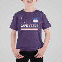 Cape Verde Country Map Shield Emblem T Shirt For Kid Cabo Verde Roots National Pride Gift