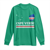 Cape Verde Country Map Shield Emblem Long Sleeve Shirt Cabo Verde Roots National Pride Gift