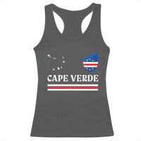 Cape Verde Country Map Shield Emblem Racerback Tank Top Cabo Verde Roots National Pride Gift