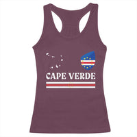 Cape Verde Country Map Shield Emblem Racerback Tank Top Cabo Verde Roots National Pride Gift
