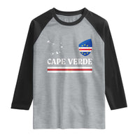 Cape Verde Country Map Shield Emblem Raglan Shirt Cabo Verde Roots National Pride Gift