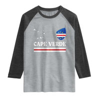 Cape Verde Country Map Shield Emblem Raglan Shirt Cabo Verde Roots National Pride Gift