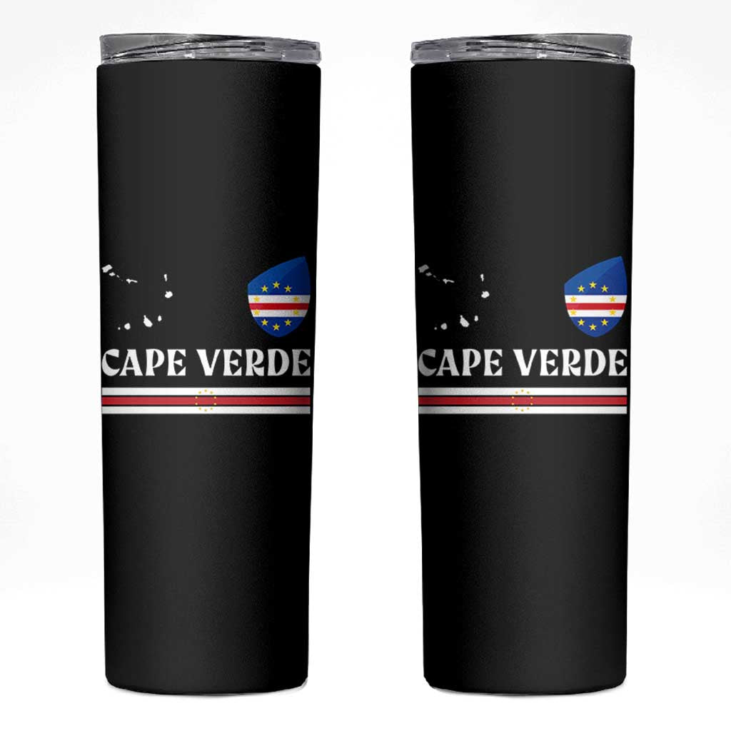 Cape Verde Country Map Shield Emblem Skinny Tumbler Cabo Verde Roots National Pride Gift