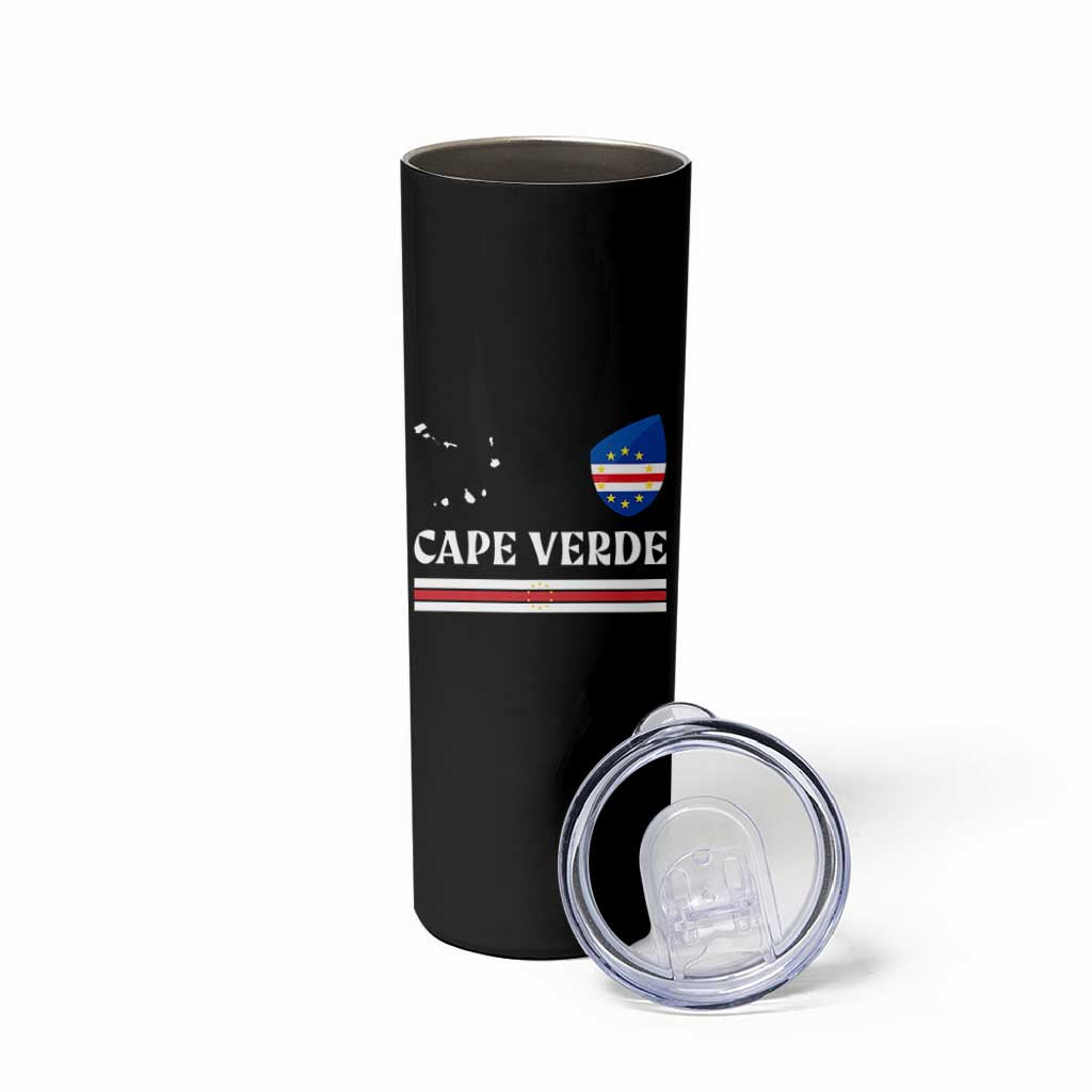 Cape Verde Country Map Shield Emblem Skinny Tumbler Cabo Verde Roots National Pride Gift