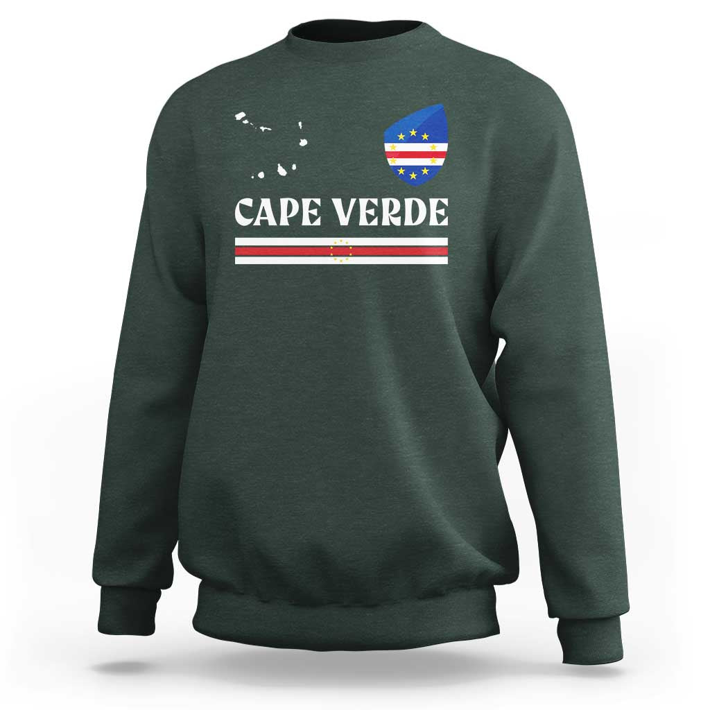 Cape Verde Country Map Shield Emblem Sweatshirt Cabo Verde Roots National Pride Gift
