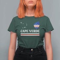 Cape Verde Country Map Shield Emblem T Shirt For Women Cabo Verde Roots National Pride Gift