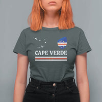 Cape Verde Country Map Shield Emblem T Shirt For Women Cabo Verde Roots National Pride Gift