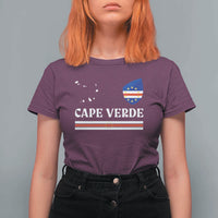 Cape Verde Country Map Shield Emblem T Shirt For Women Cabo Verde Roots National Pride Gift