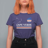 Cape Verde Country Map Shield Emblem T Shirt For Women Cabo Verde Roots National Pride Gift