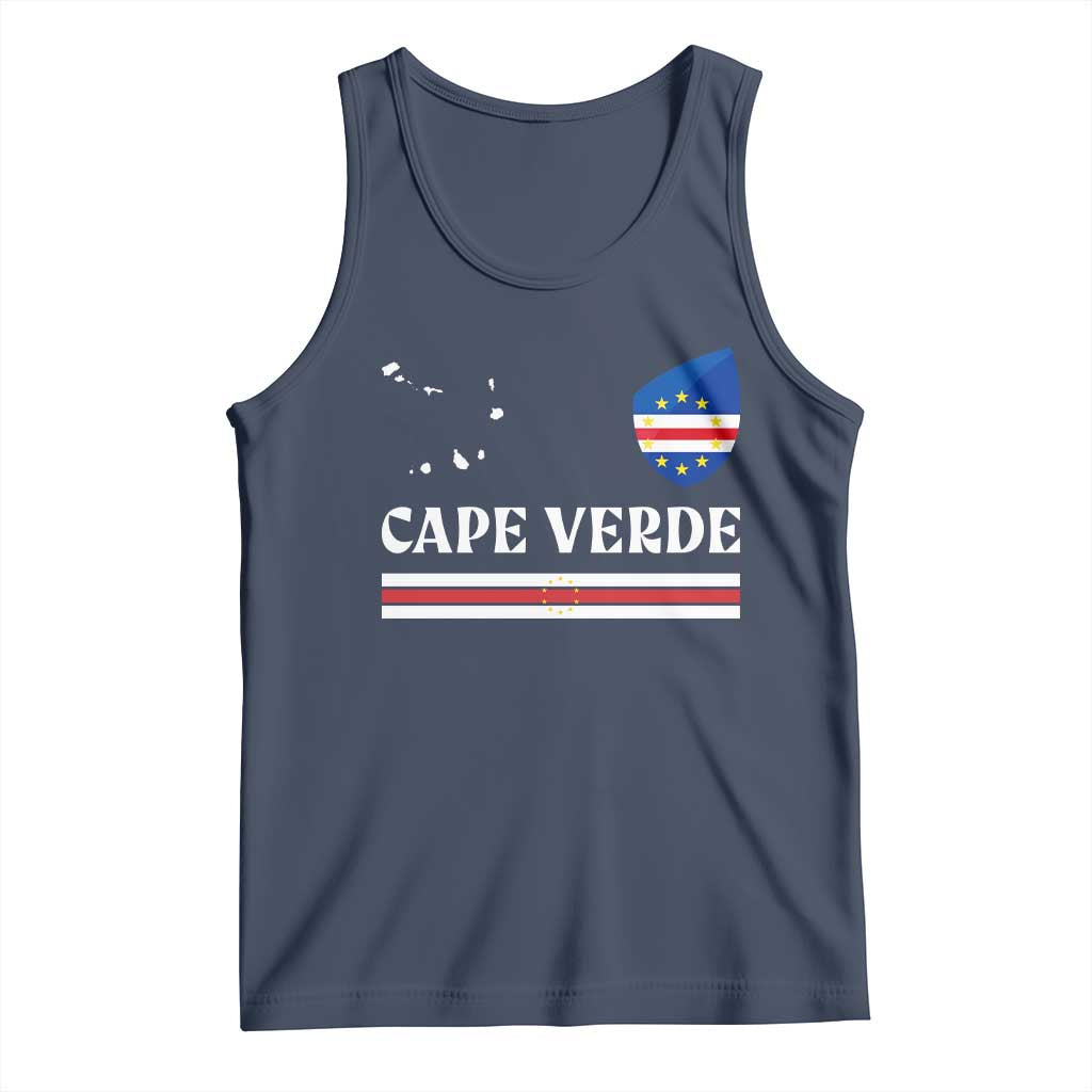 Cape Verde Country Map Shield Emblem Tank Top Cabo Verde Roots National Pride Gift