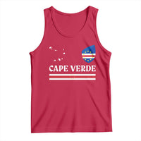Cape Verde Country Map Shield Emblem Tank Top Cabo Verde Roots National Pride Gift