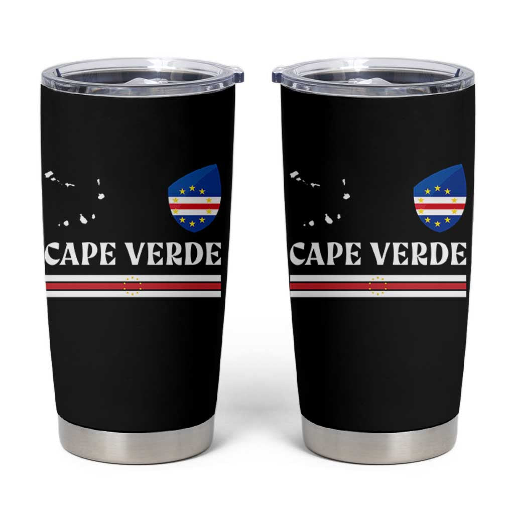 Cape Verde Country Map Shield Emblem Tumbler Cup Cabo Verde Roots National Pride Gift