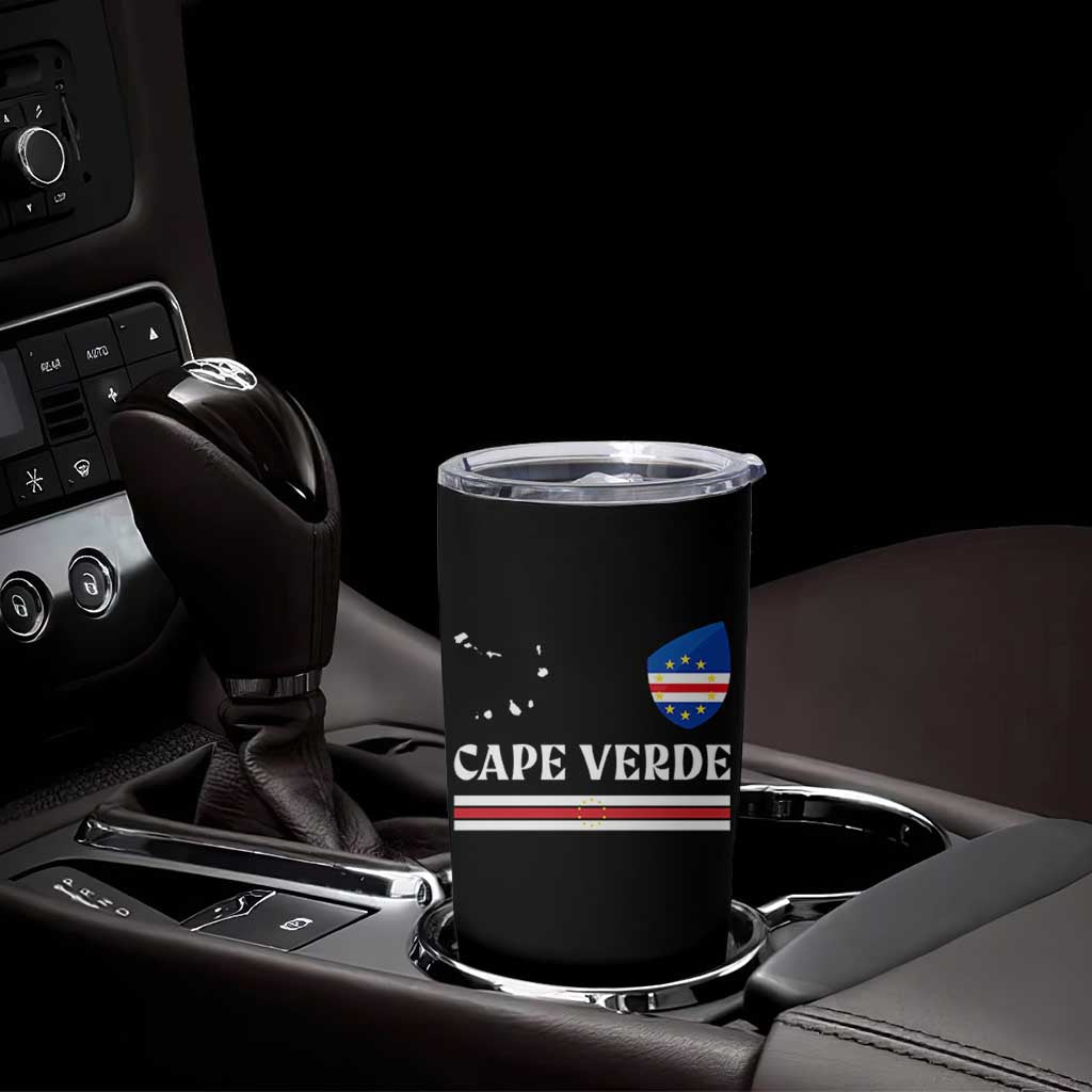 Cape Verde Country Map Shield Emblem Tumbler Cup Cabo Verde Roots National Pride Gift