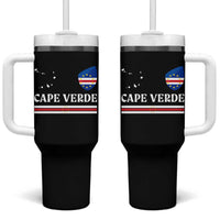 Cape Verde Country Map Shield Emblem Tumbler With Handle Cabo Verde Roots National Pride Gift
