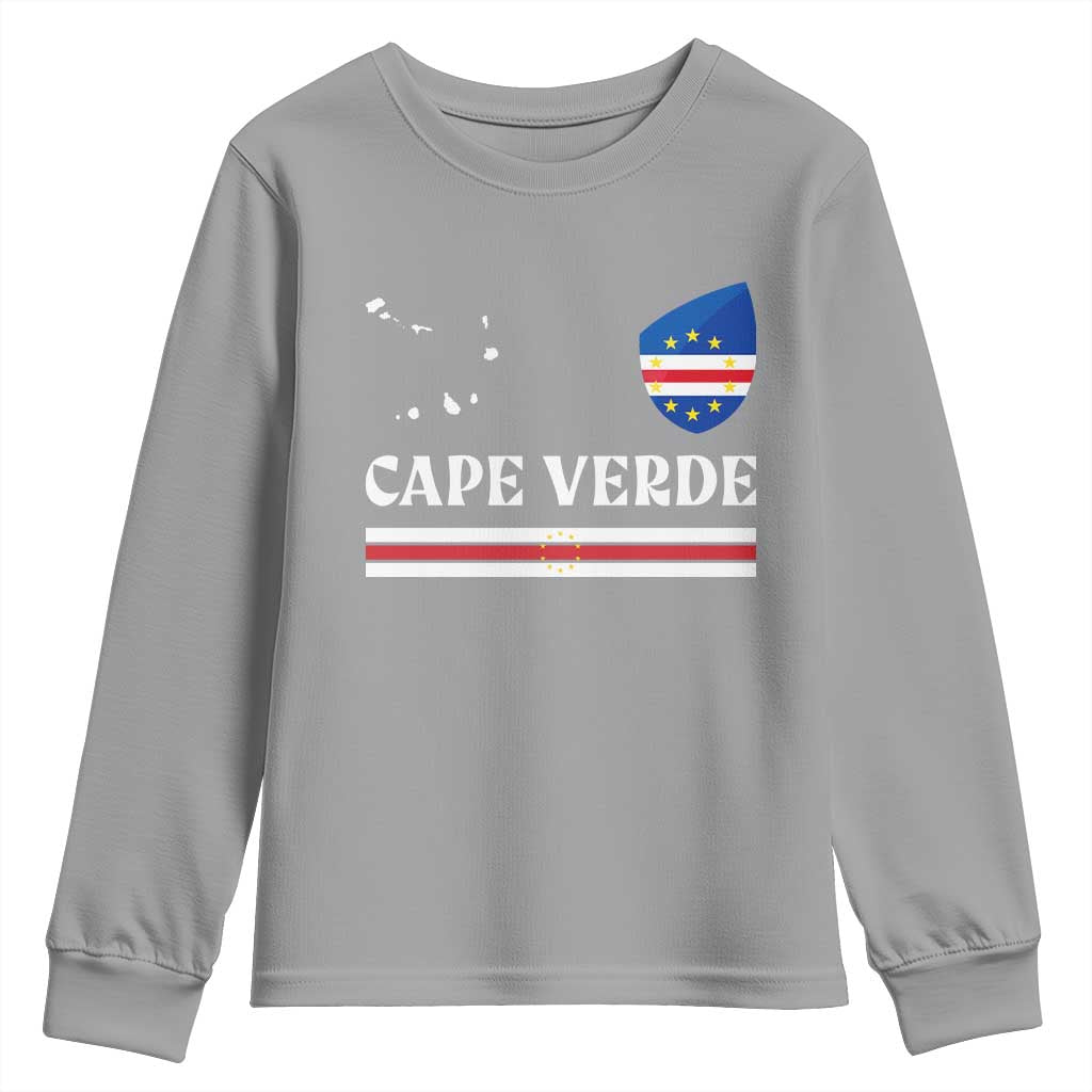 Cape Verde Country Map Shield Emblem Youth Sweatshirt Cabo Verde Roots National Pride Gift