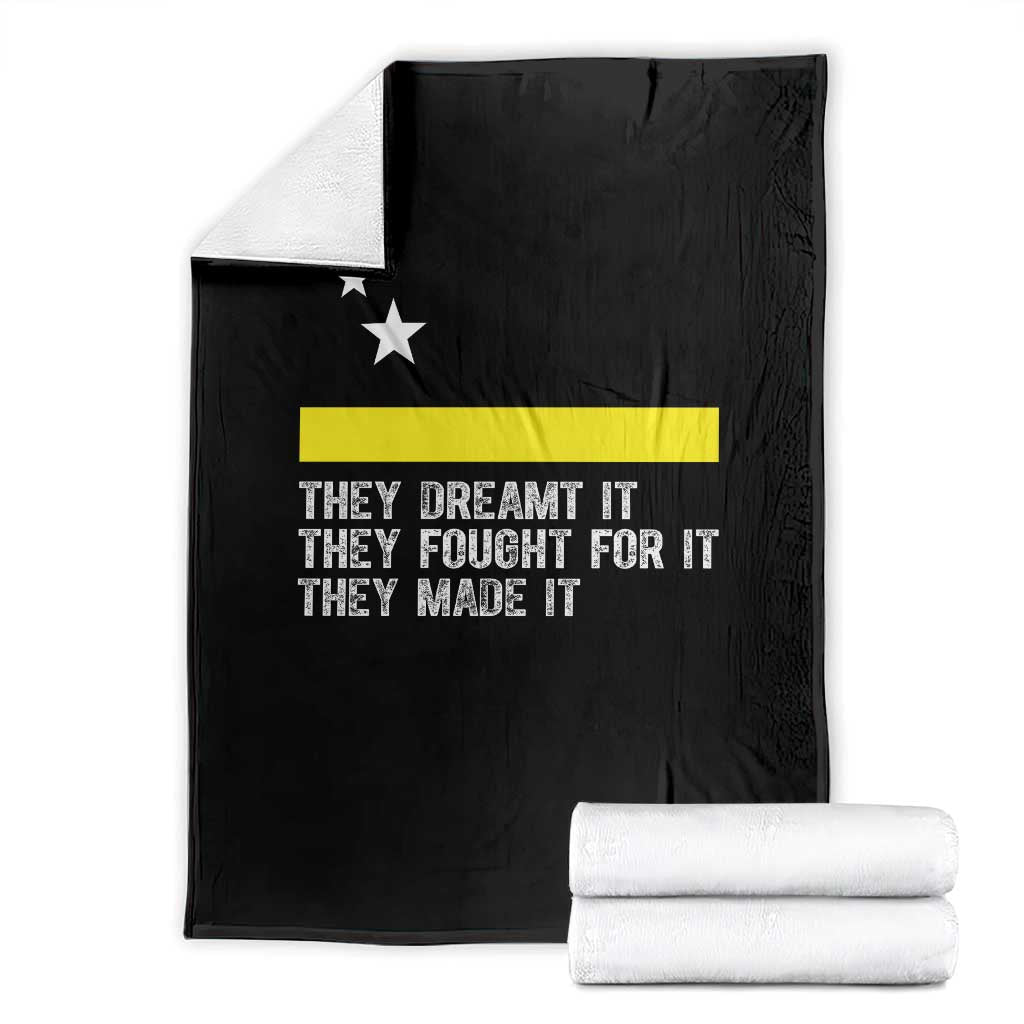 Curaçao Flag History Pride Throw Blanket They Dreamt Fought Made It