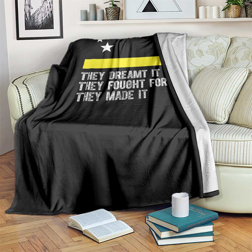 Curaçao Flag History Pride Throw Blanket They Dreamt Fought Made It