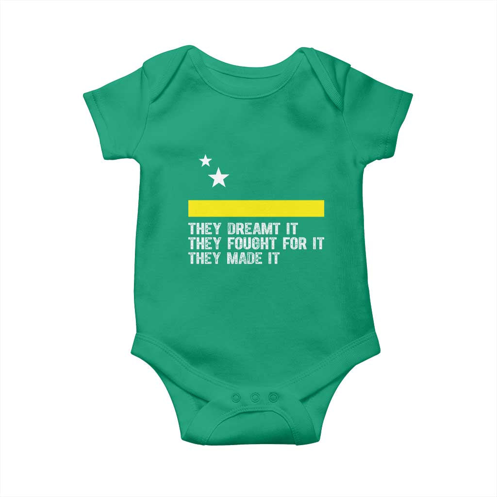Curaçao Flag History Pride Baby Onesie They Dreamt Fought Made It