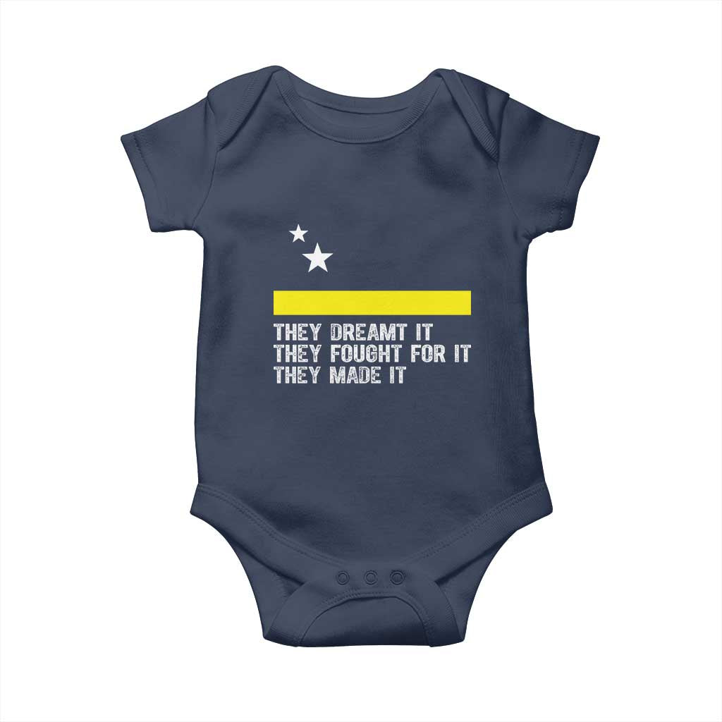 Curaçao Flag History Pride Baby Onesie They Dreamt Fought Made It