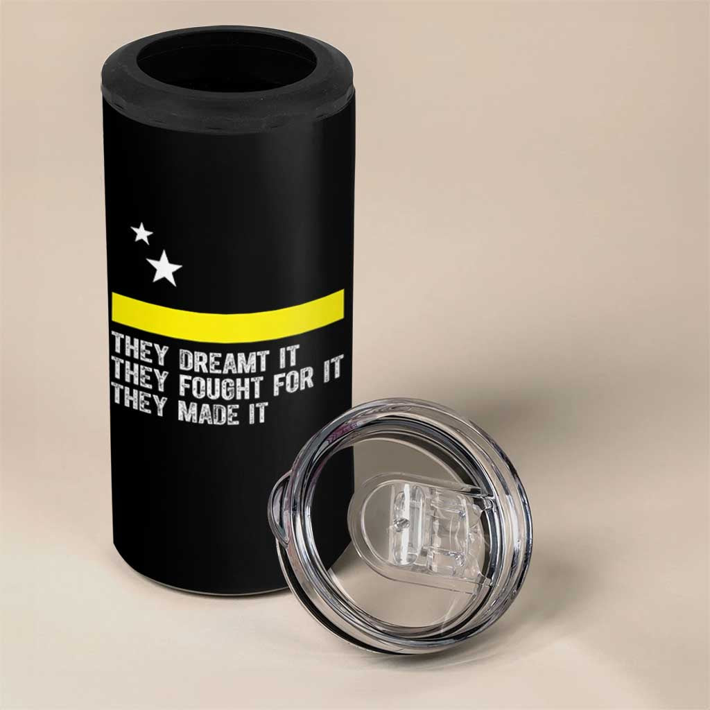 Curaçao Flag History Pride 4 in 1 Can Cooler Tumbler They Dreamt Fought Made It