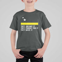 Curaçao Flag History Pride T Shirt For Kid They Dreamt Fought Made It