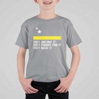 Curaçao Flag History Pride T Shirt For Kid They Dreamt Fought Made It