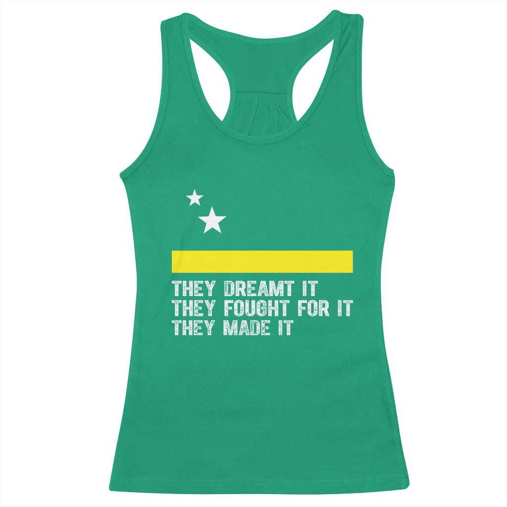 Curaçao Flag History Pride Racerback Tank Top They Dreamt Fought Made It