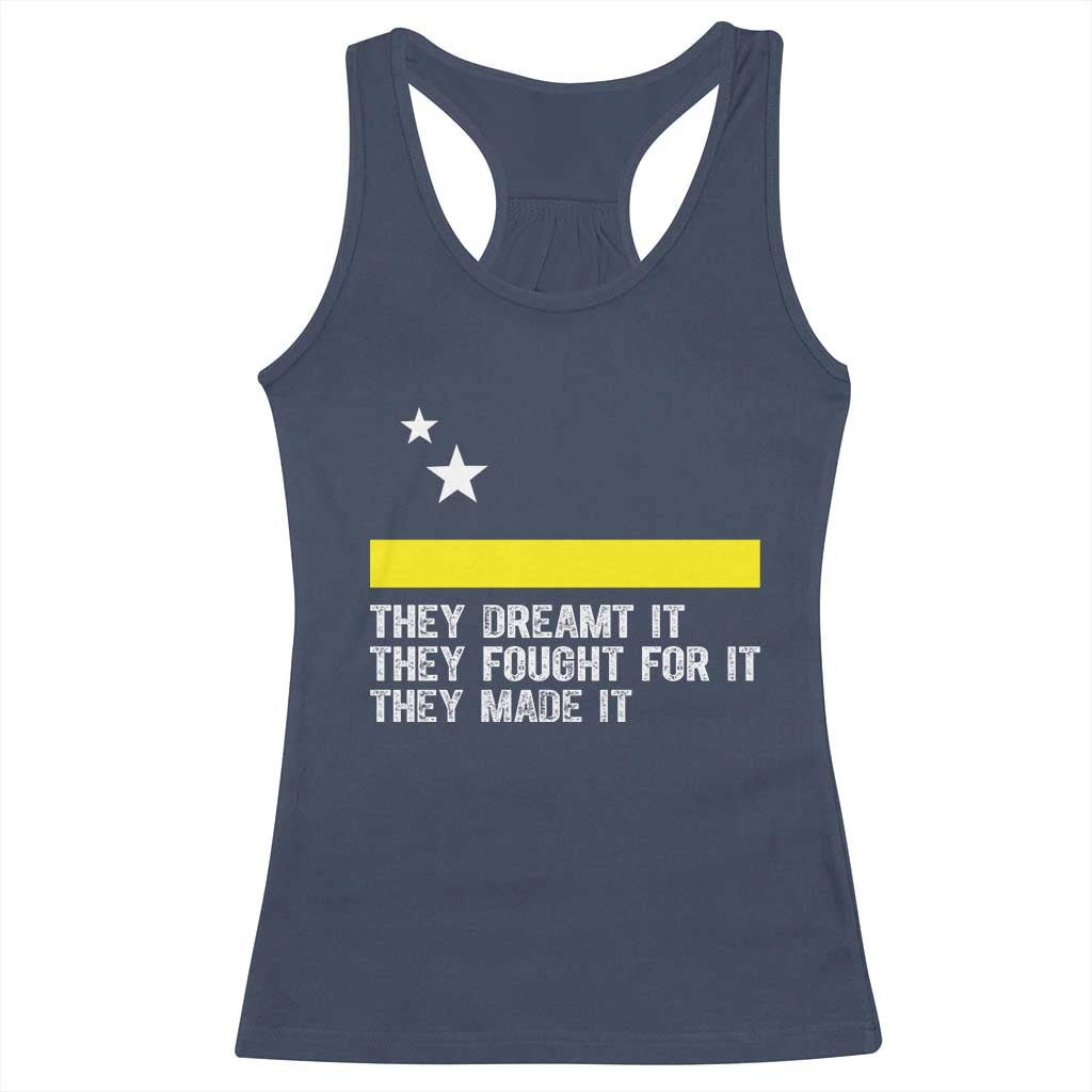 Curaçao Flag History Pride Racerback Tank Top They Dreamt Fought Made It