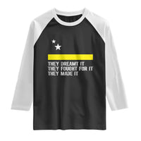 Curaçao Flag History Pride Raglan Shirt They Dreamt Fought Made It