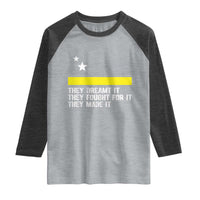 Curaçao Flag History Pride Raglan Shirt They Dreamt Fought Made It