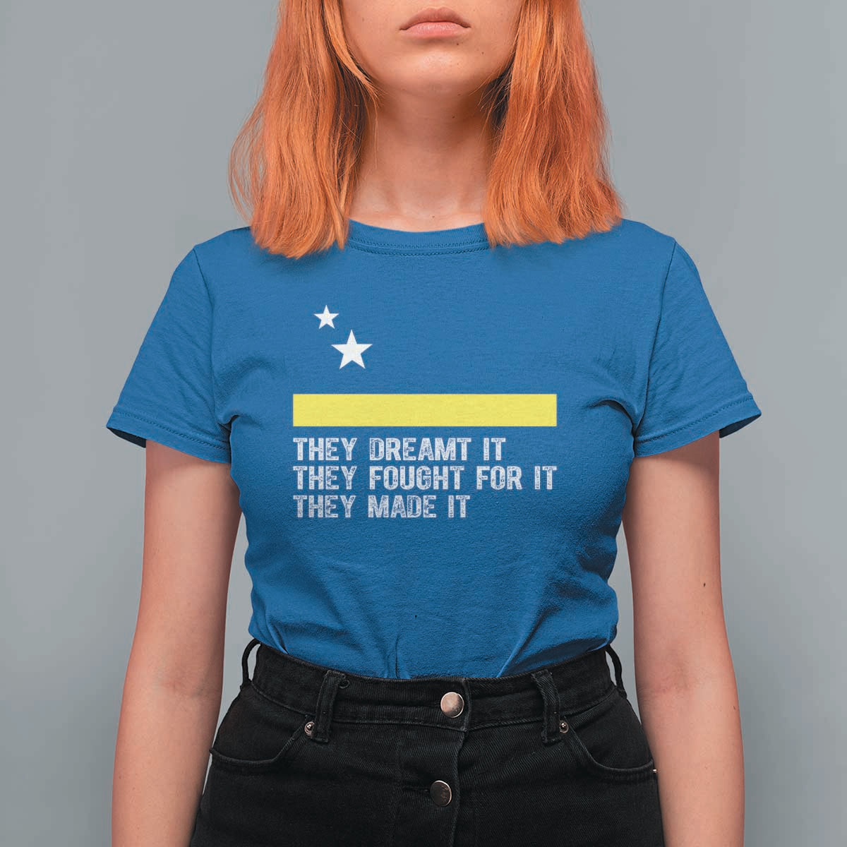 Curaçao Flag History Pride T Shirt For Women They Dreamt Fought Made It