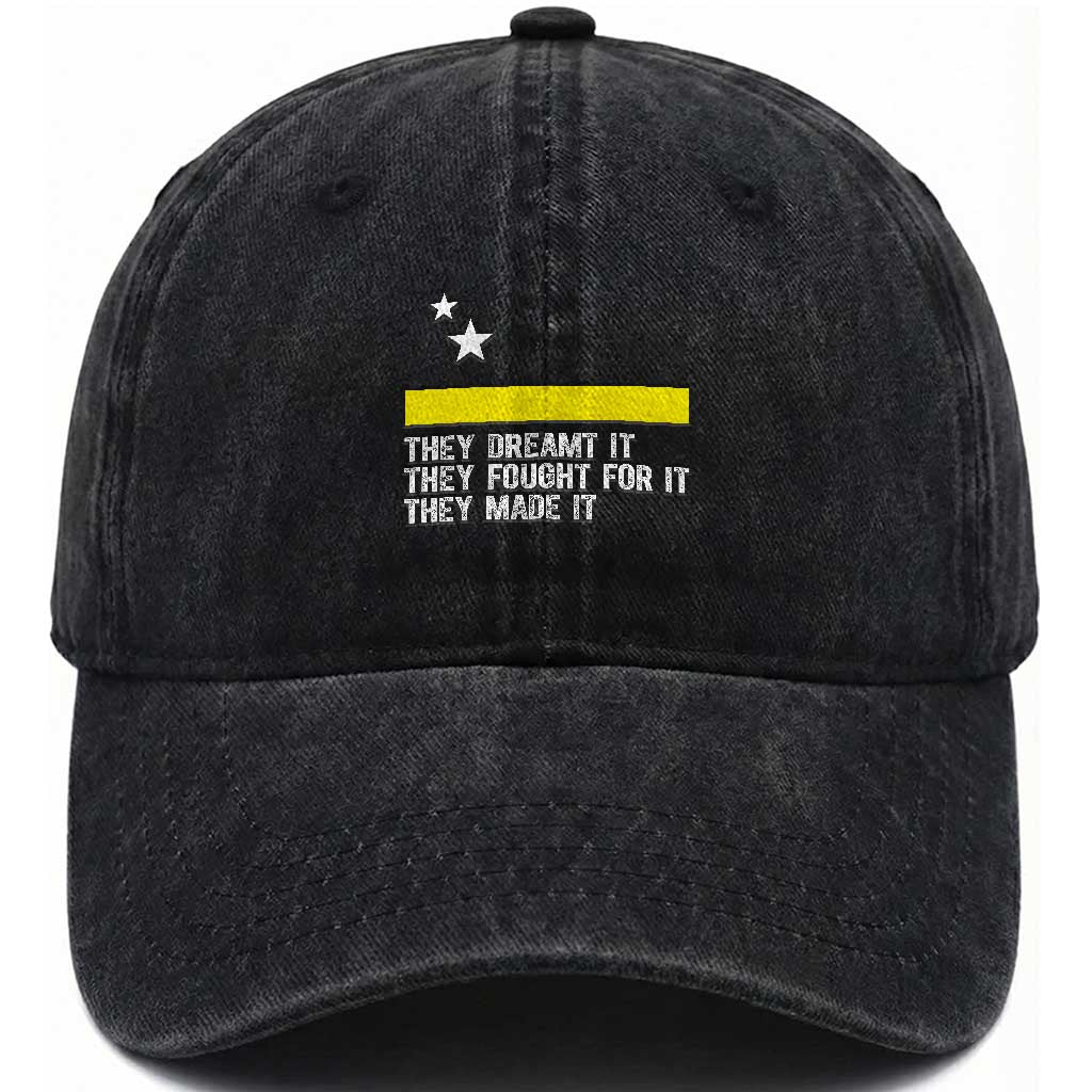 Curaçao Flag History Pride Washed Cotton Baseball Cap They Dreamt Fought Made It