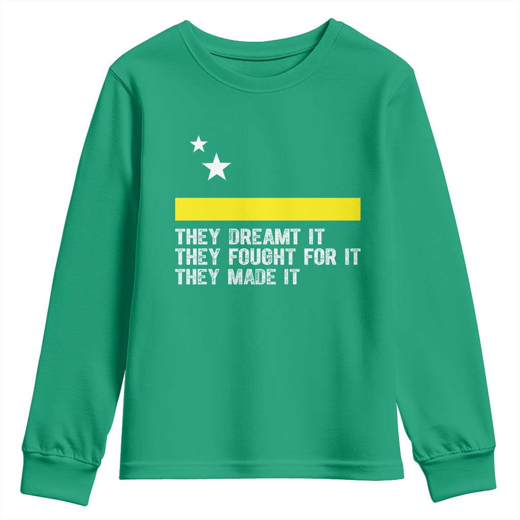 Curaçao Flag History Pride Youth Sweatshirt They Dreamt Fought Made It