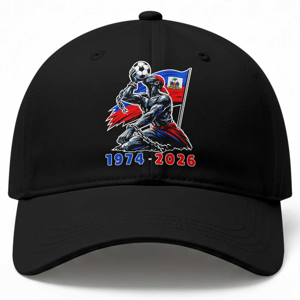 Haiti Soccer Tournament History 1974 to 2026 Baseball Cap Powerful Haitian Broken Chains National Flag Football Fans