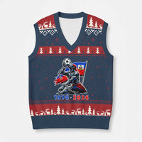 Haiti Soccer Tournament History 1974 to 2026 V-Neck Knit Sweater Vest Powerful Haitian Broken Chains National Flag Football Fans