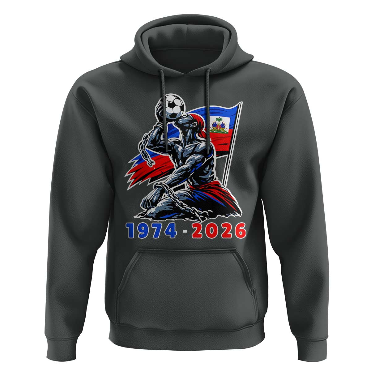 Haiti Soccer Tournament History 1974 to 2026 Hoodie Powerful Haitian Broken Chains National Flag Football Fans