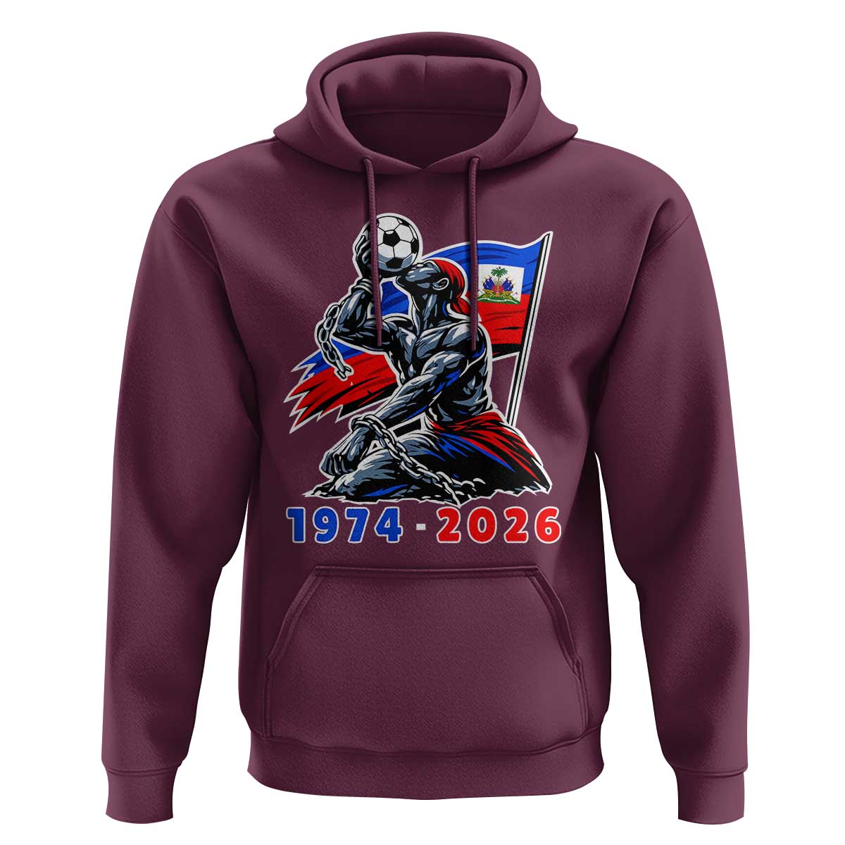 Haiti Soccer Tournament History 1974 to 2026 Hoodie Powerful Haitian Broken Chains National Flag Football Fans