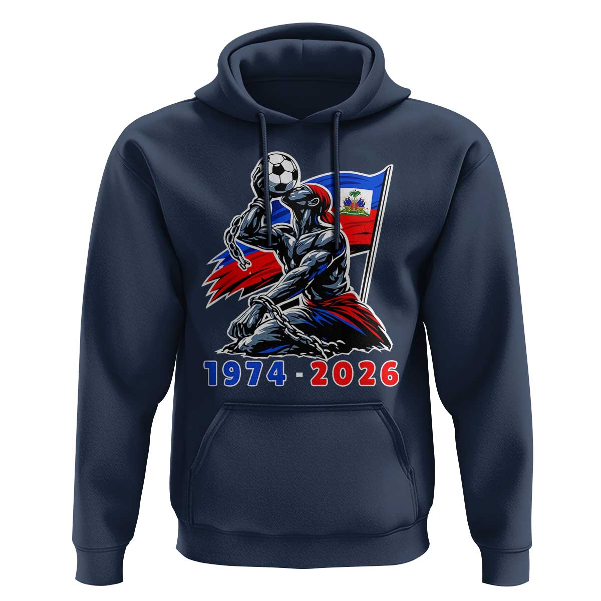 Haiti Soccer Tournament History 1974 to 2026 Hoodie Powerful Haitian Broken Chains National Flag Football Fans